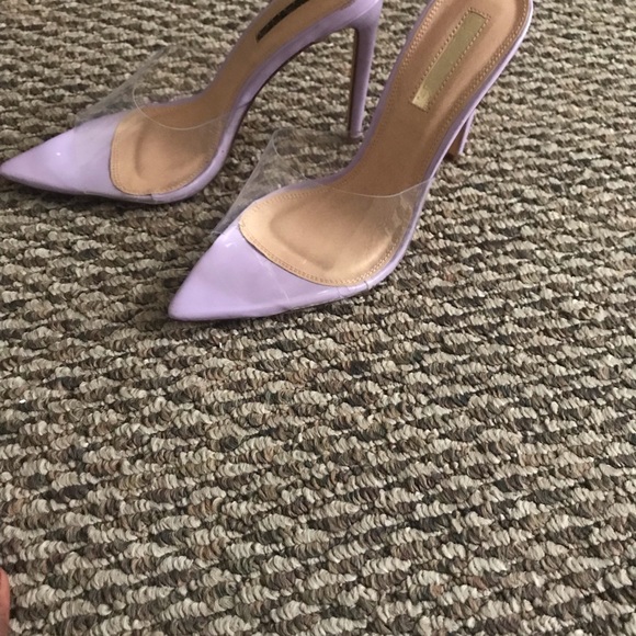 purple clear heels